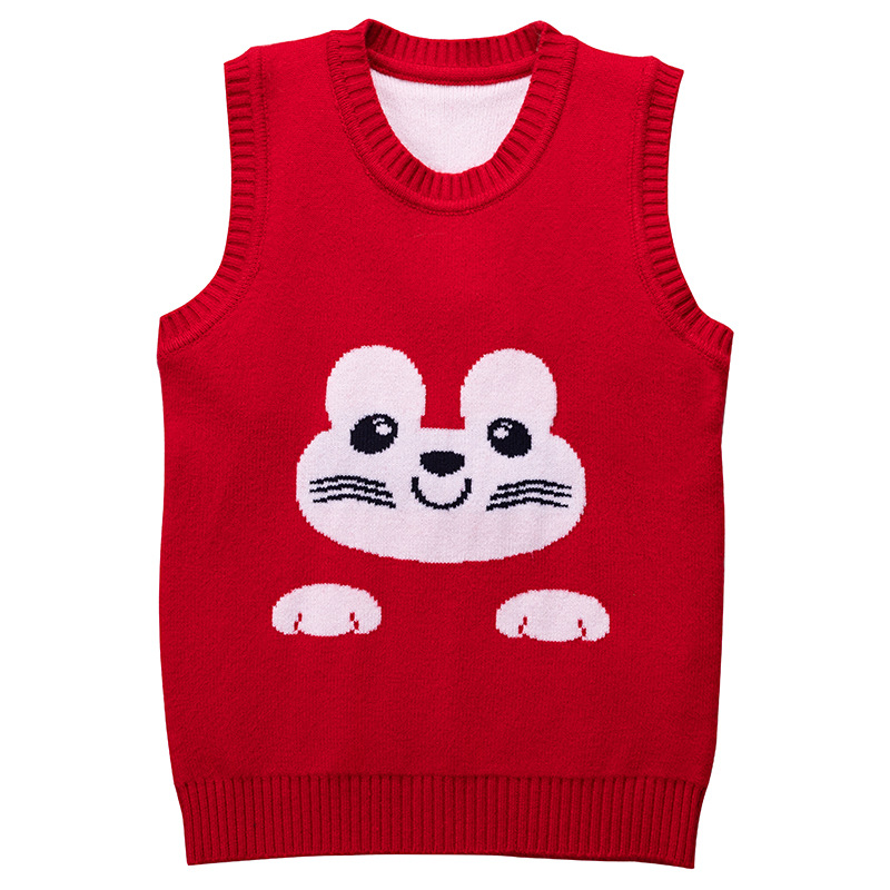 Round Neck Solid Color Girls Knitted Undershirt