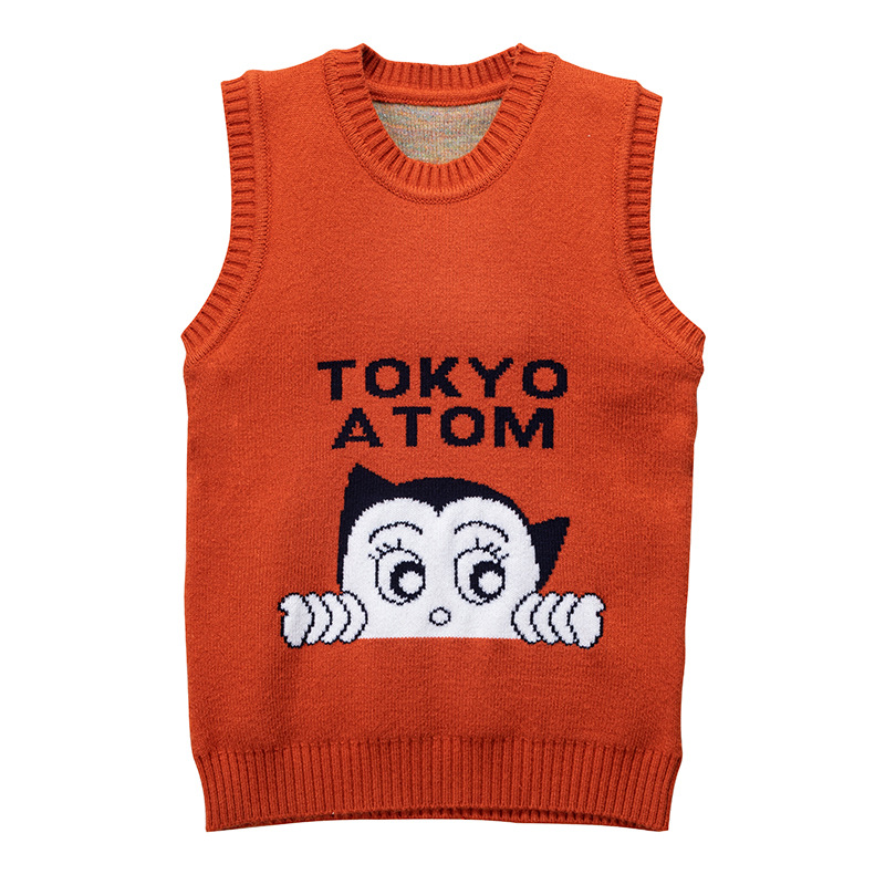 Round Neck Solid Color Sweater Undershirt For Boys