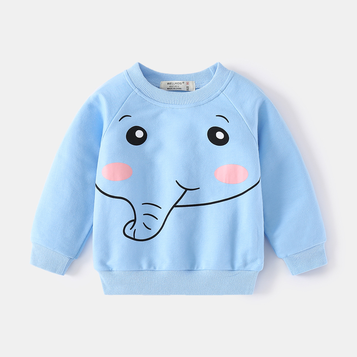 Animal Pattern Round Neck Pullover Long Sleeve Sweatshirt