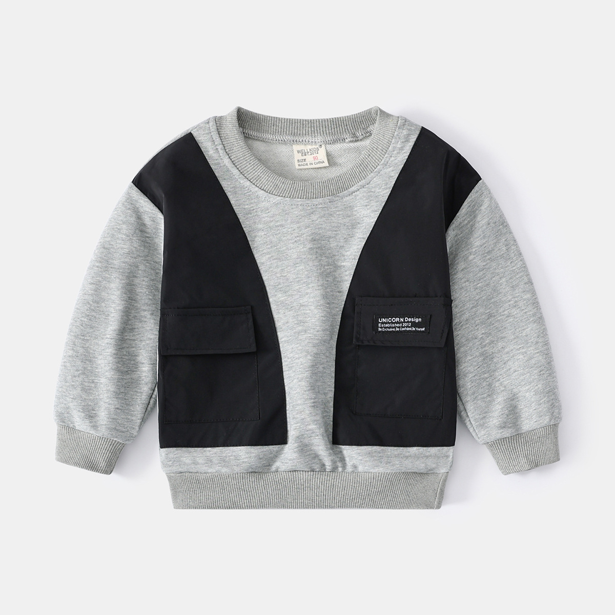Boys' Fake Two Pieces Of Sweater