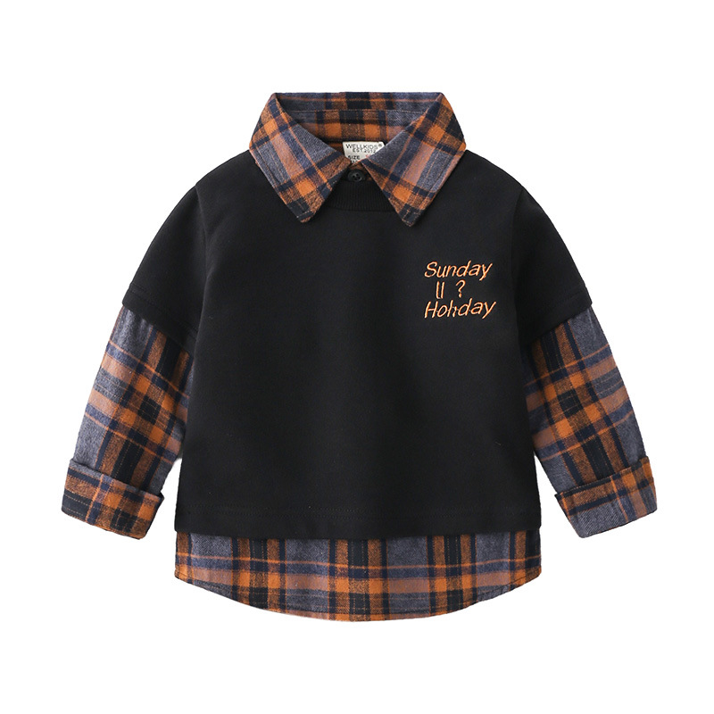 Fashion Boys Fake Two Pieces Sweater