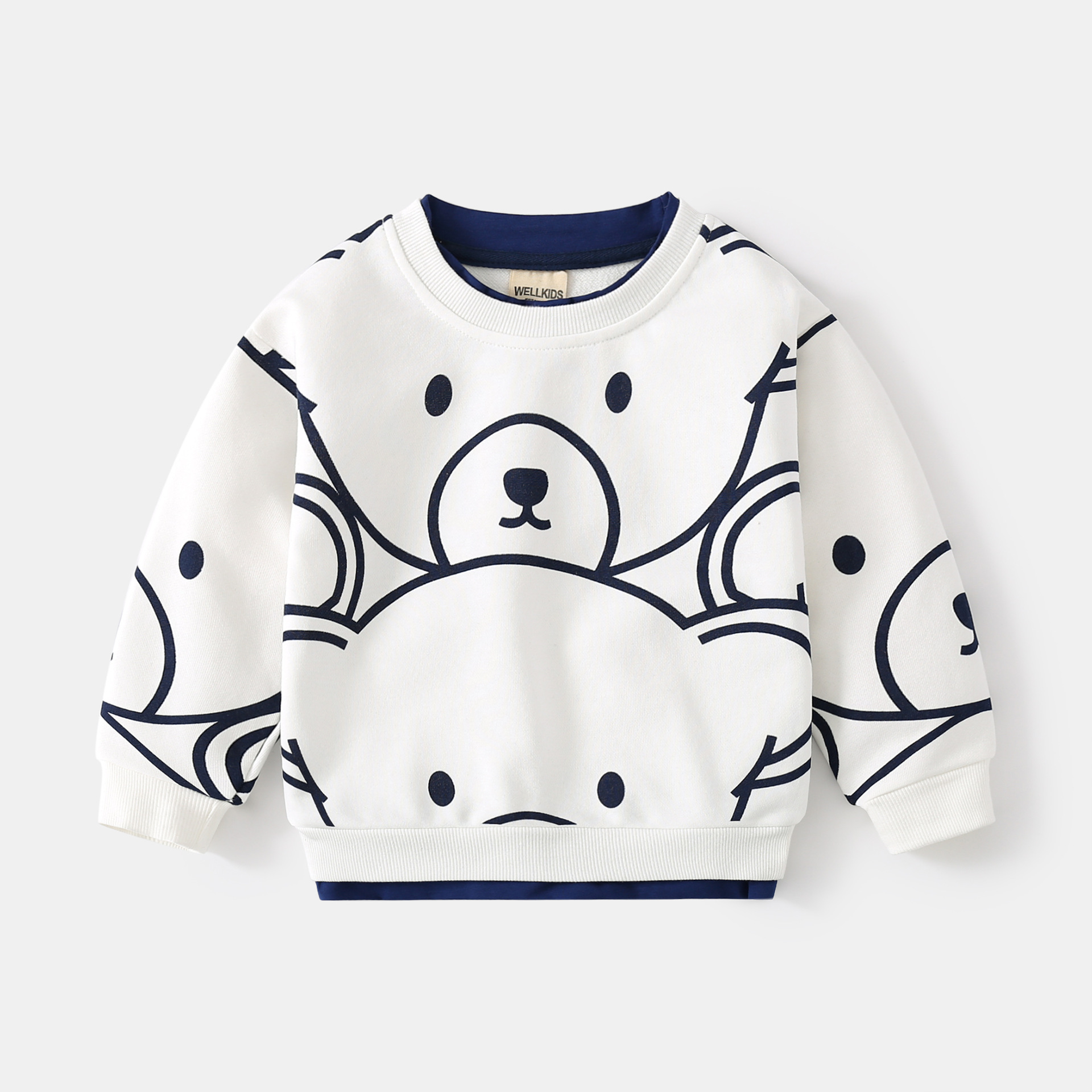 Monochrome Cartoon Bear Sweatshirt