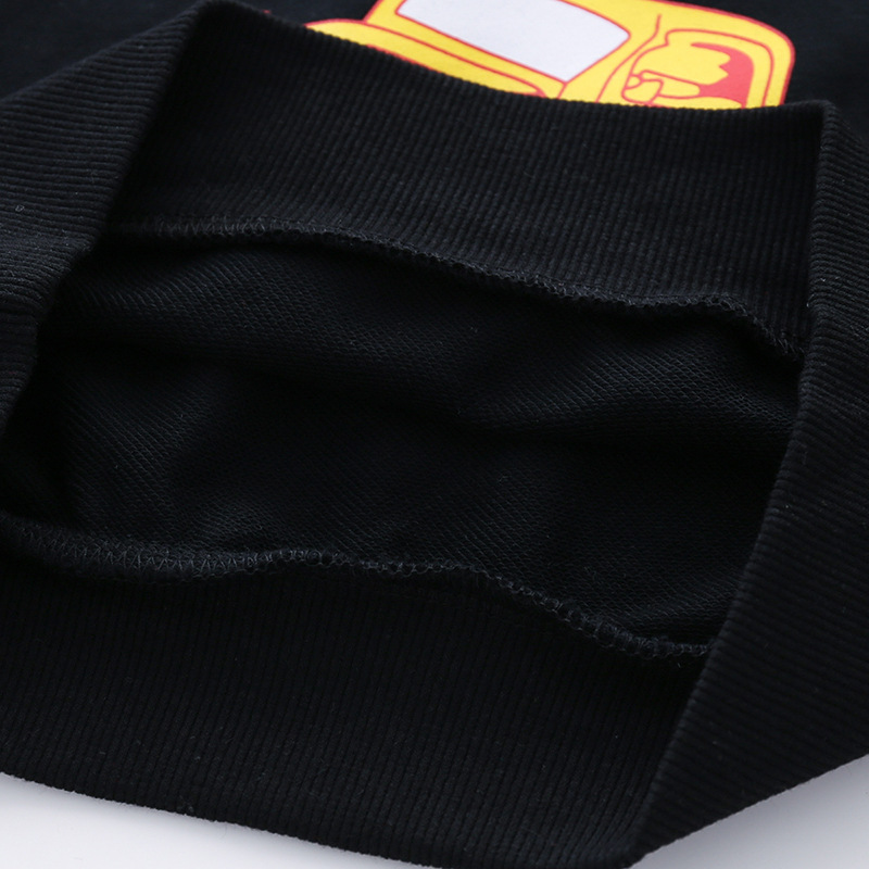 Splicing Color Black Long Shirt Sweatshirt