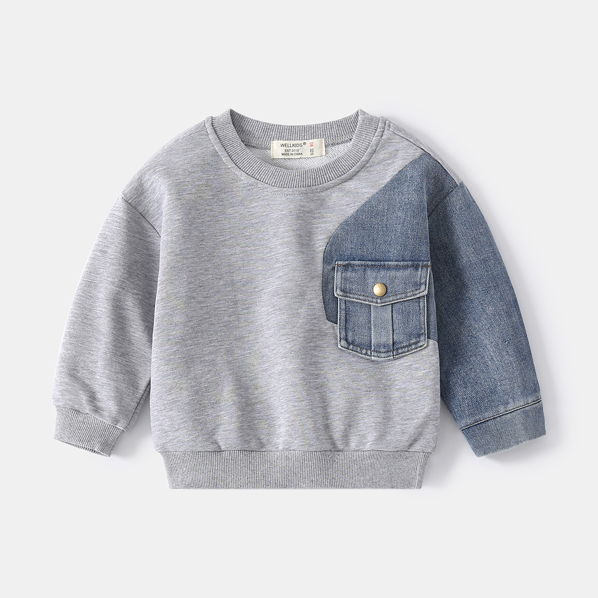 Spring Boys' Denim Spell Sleeve Sweater
