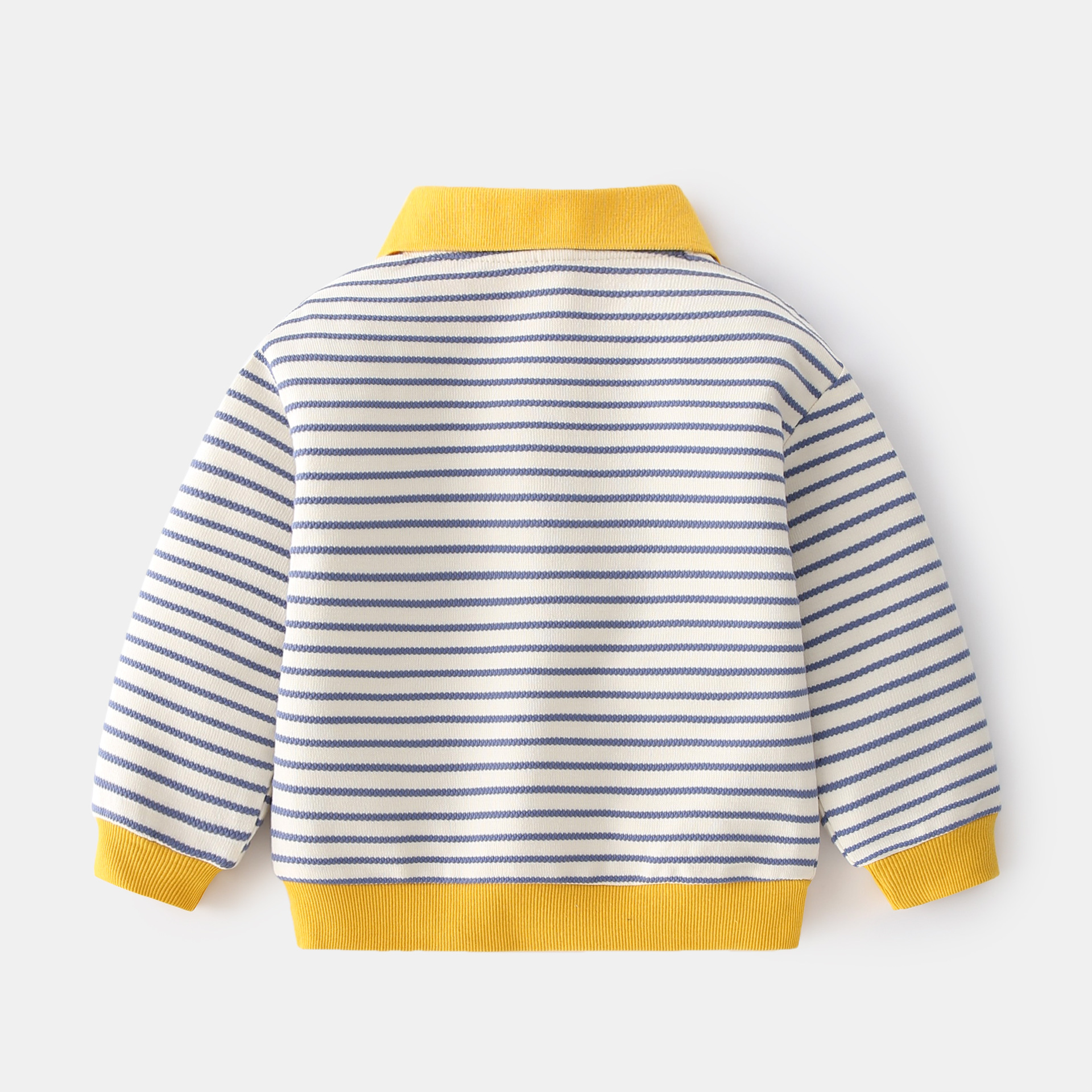 Striped Lapel Navy Sweatshirt