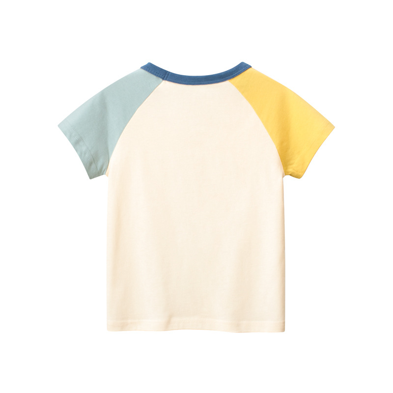 Beige Apricot Printed Dinosaur Boys' T-Shirt