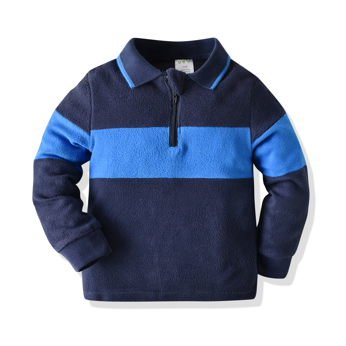Boys' Long-Sleeved Color Blocking Shirt
