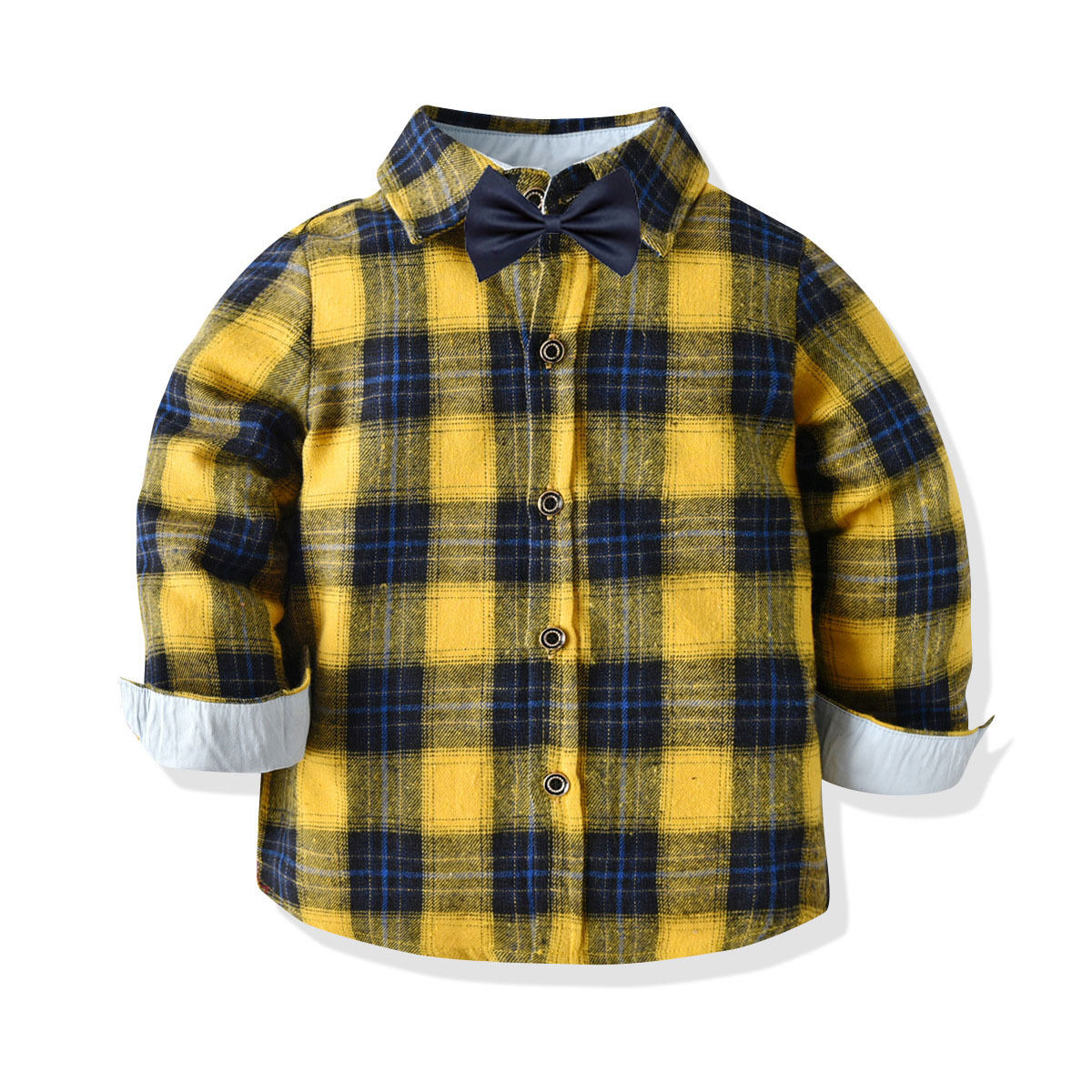 Boys' Long-Sleeved Plaid Shirt