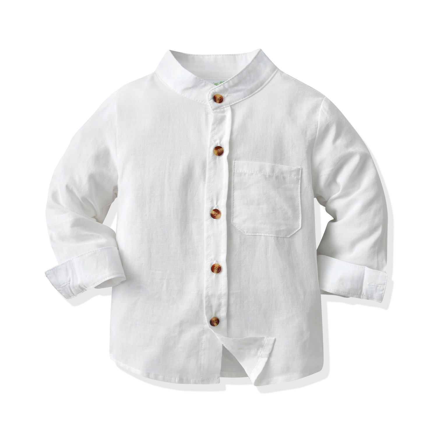 Boys' Plain White Long-Sleeved Shirts