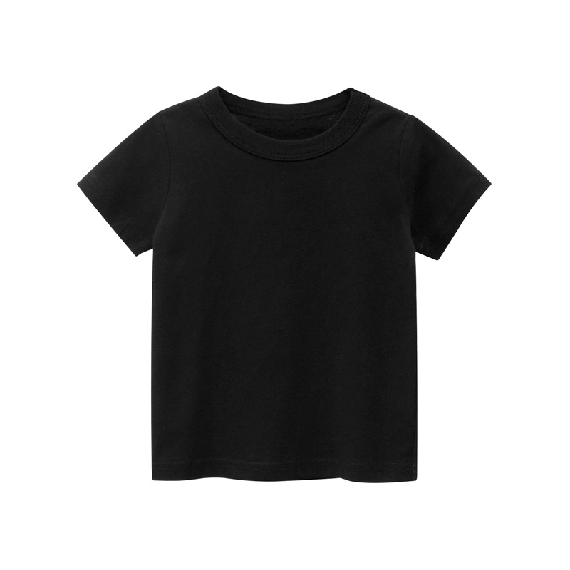 Children'S Short-Sleeved Solid Color Without Pattern