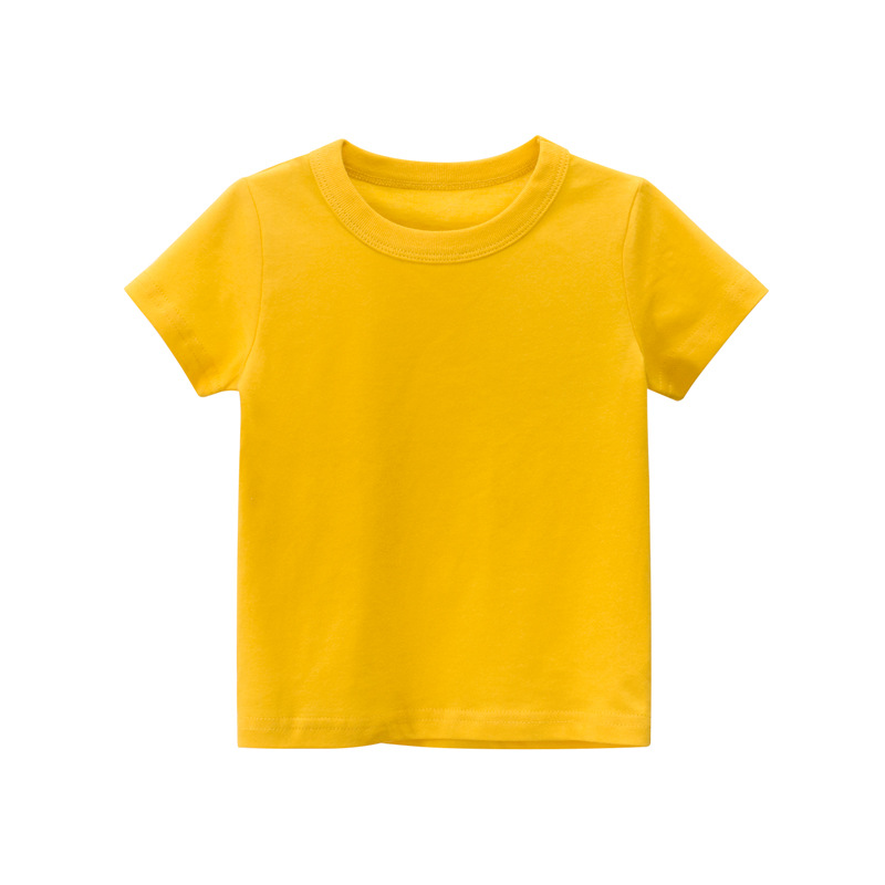 Children'S Short-Sleeved Solid Color Without Pattern