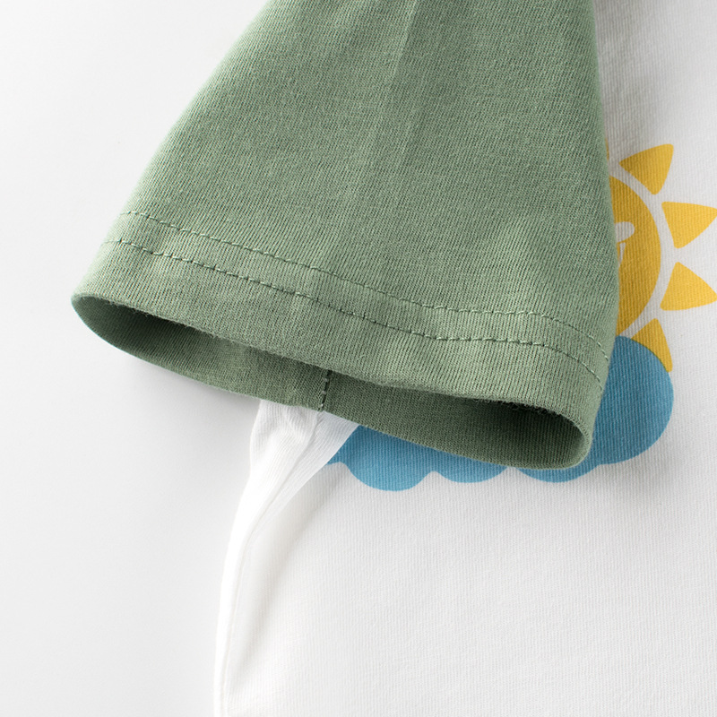 Printed Dinosaur Children'S Short-Sleeved Shirt