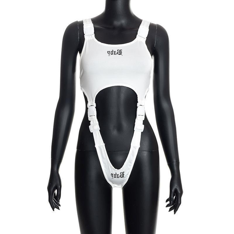 Snap-Back Straps Open-Neck Fashion Casual Jumpsuit