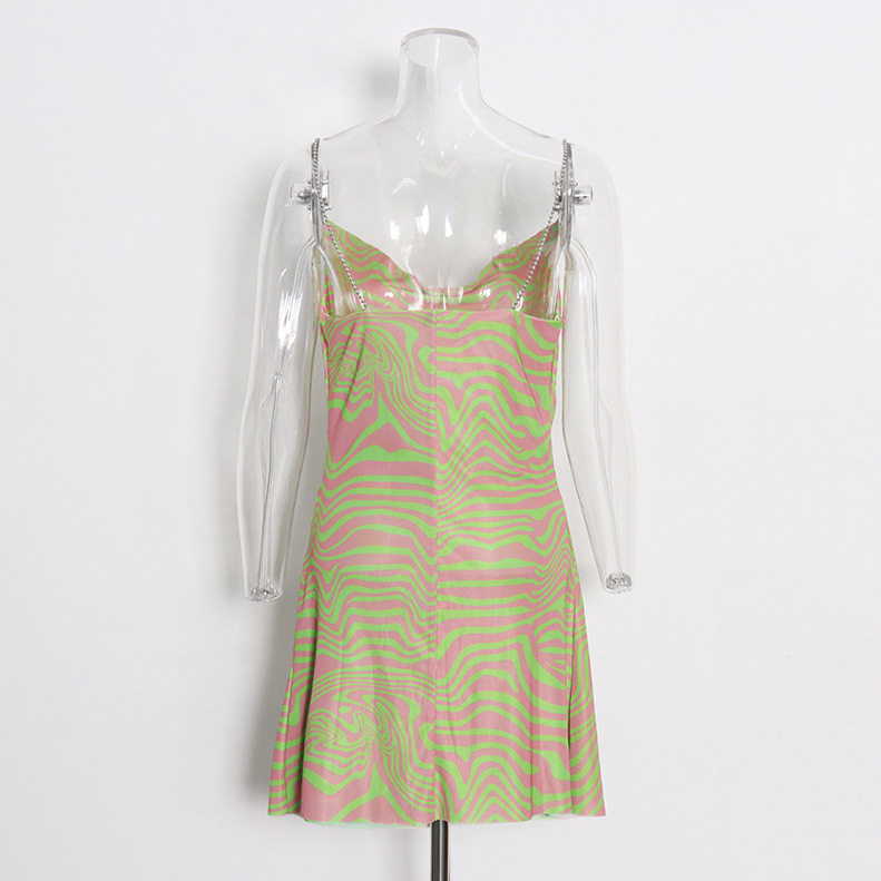 Color Printing Dyeing Personality Silk Sense Short Dresses