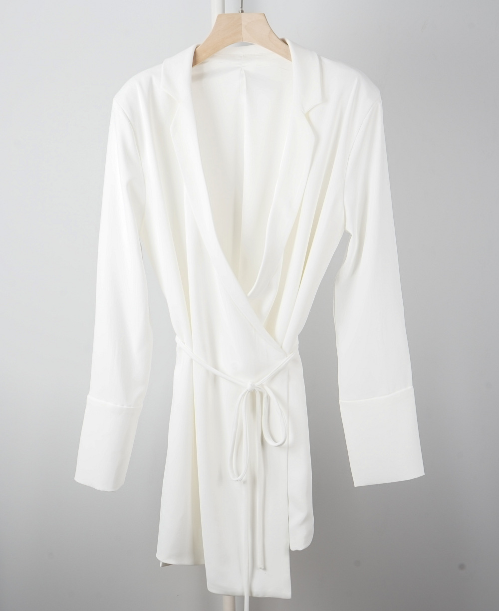 Deep V Long-Sleeved Waist Mini Blazer Dresses