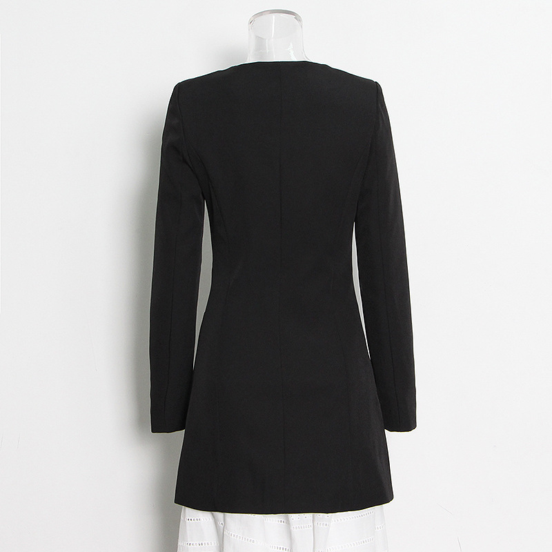 Double-Breasted Long-Sleeved Slim Women'S Dresses