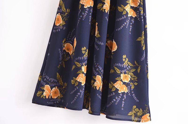 Halter Elastic Pleated Lined Smocked Printed Dress