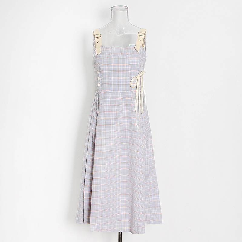Waist Halter Square Neck Mid-Length Dress