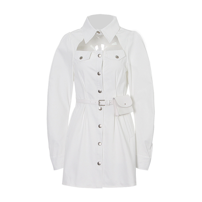Waist Waist Pack Long Sleeve Short Dress