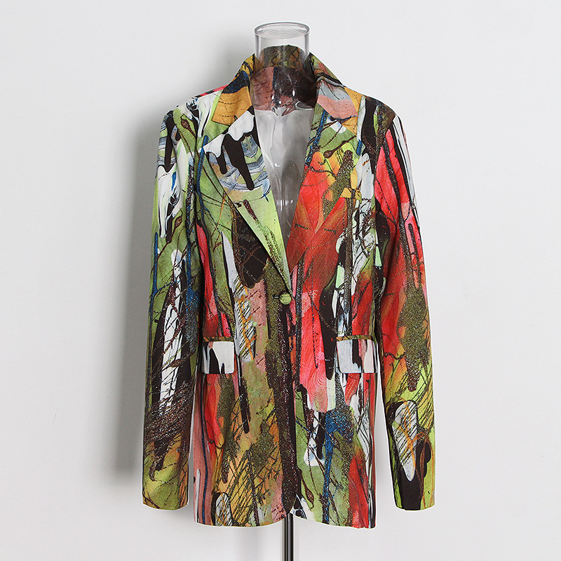 Abstract Printed Women'S Jacket