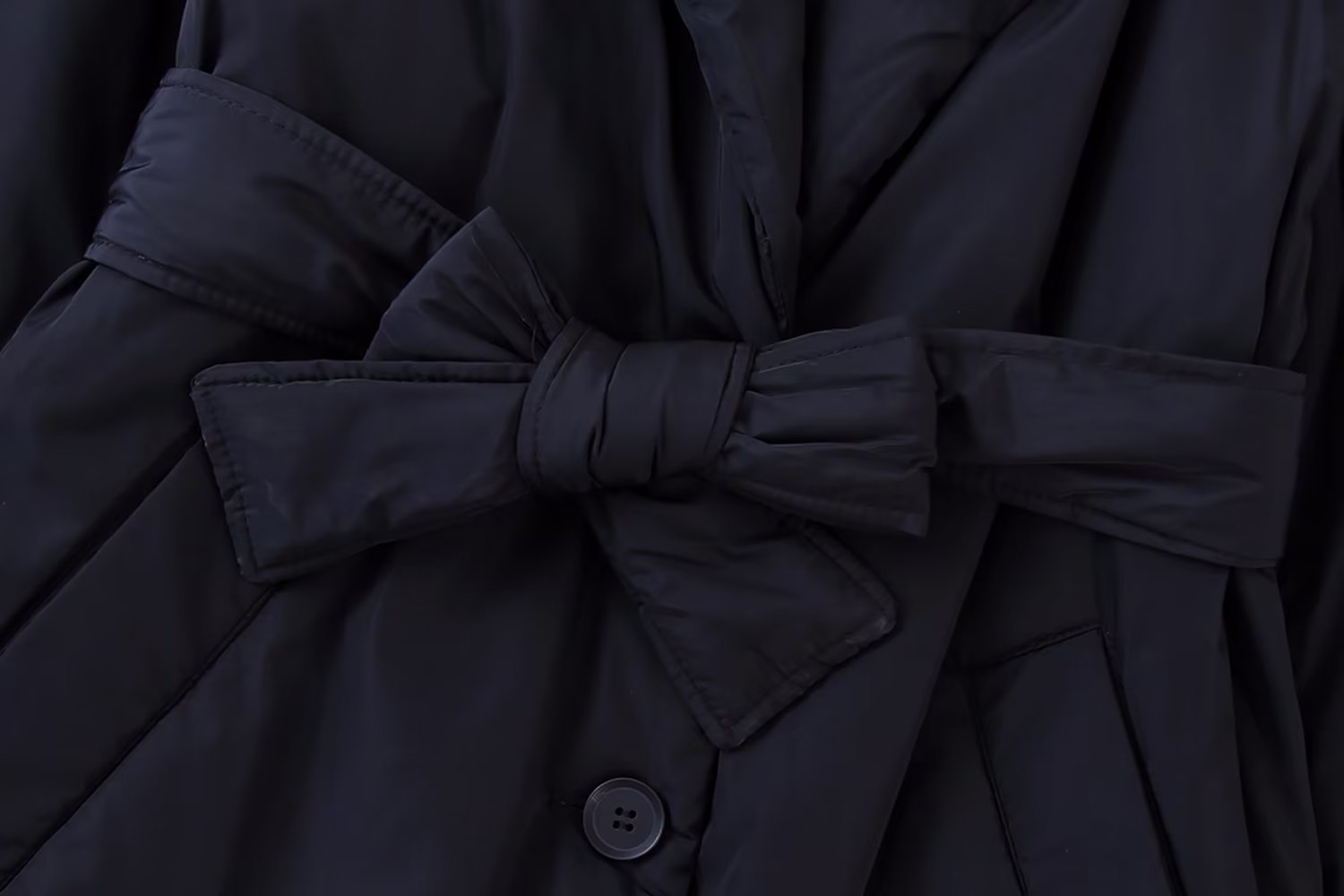 Belt Decorated Cotton Jacket Warm Blazer Collar Jacket