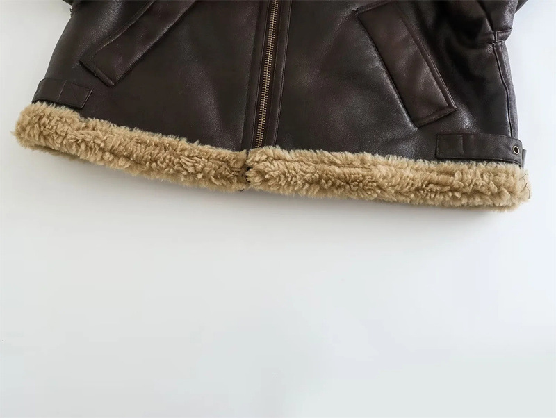 Artificial Fur Effect Reversible Short Fleece Jacket