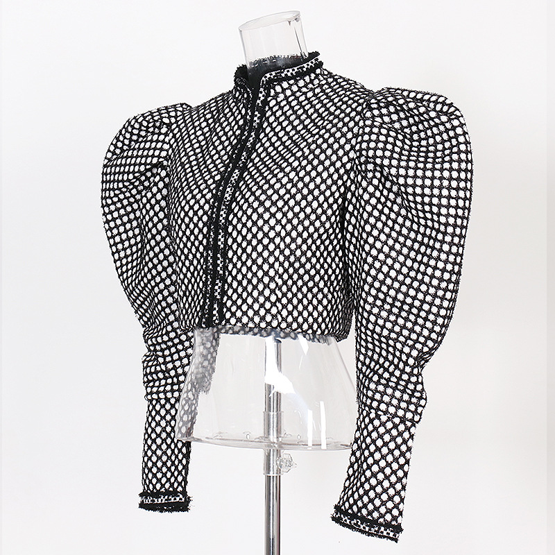 Bubble Long Sleeve Slim Casual Short Jacket