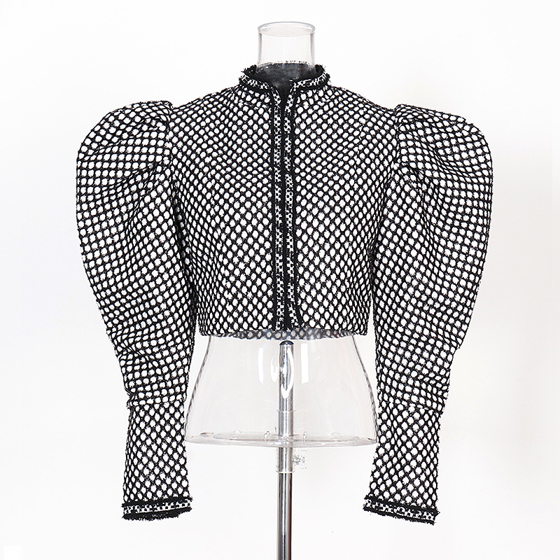 Bubble Long Sleeve Slim Casual Short Jacket