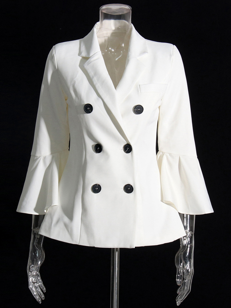 Double-Breasted Flared Sleeve Slim Small Jacket