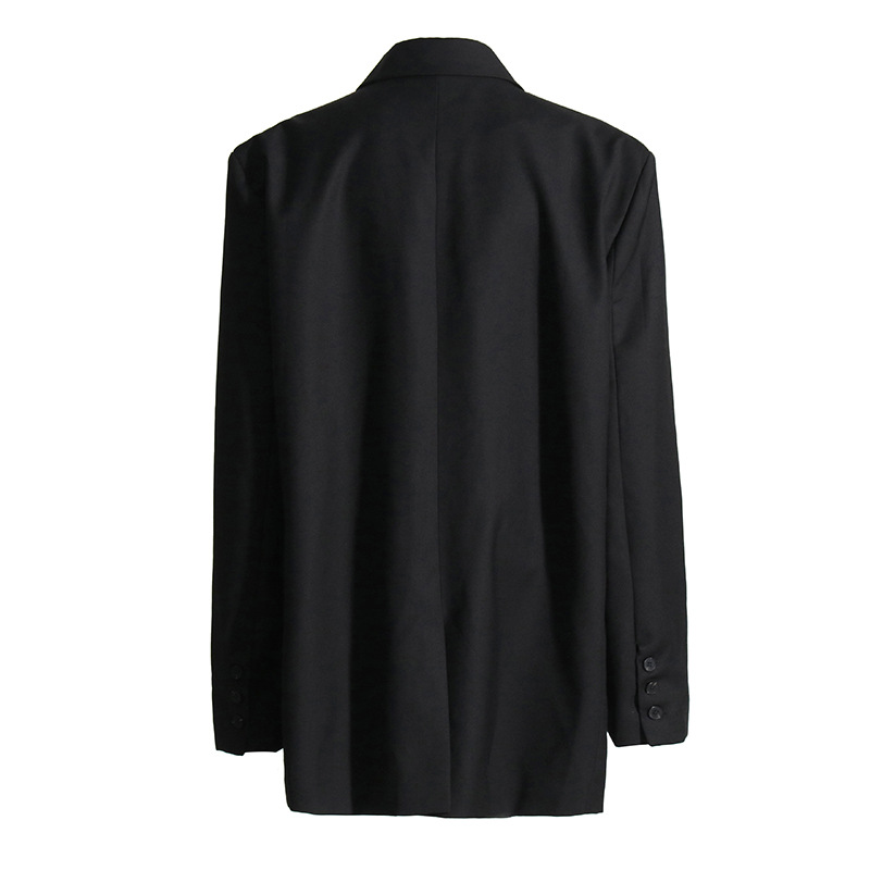 Fashion Collision Color Loose Fit Thick Line Design Jacket
