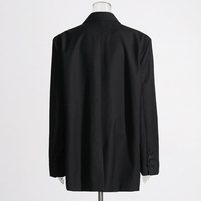 Fashion Collision Color Loose Fit Thick Line Design Jacket