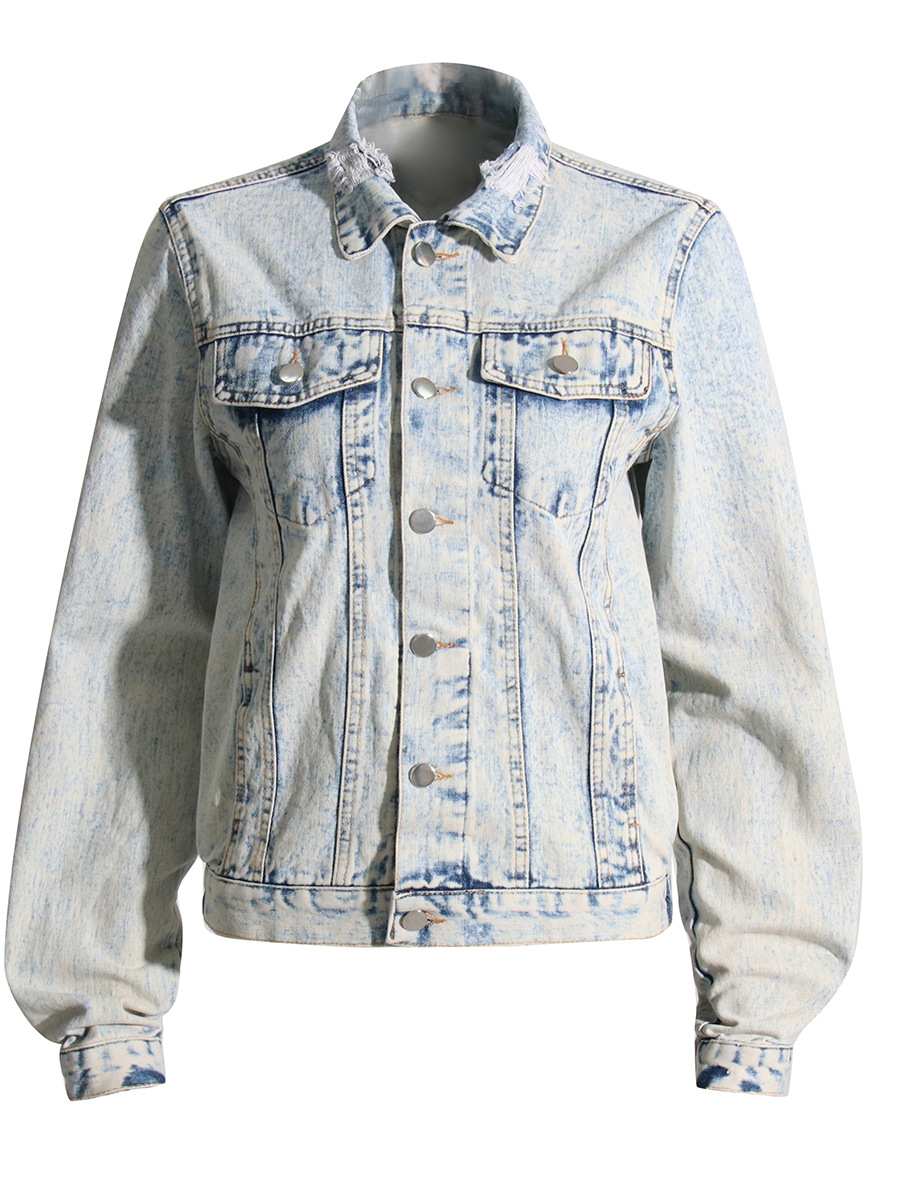 Korean Version Of The Personality Retro Hole Denim Jacket