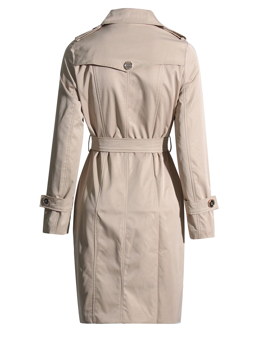 Lapel Irregular Long Sleeve Metal Buckle Lacing Coat