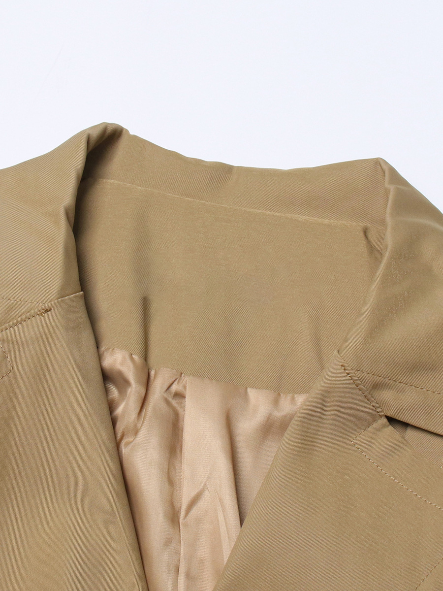 Lapel Collar Long Sleeve Ruffle Stitching Slimming Jacket