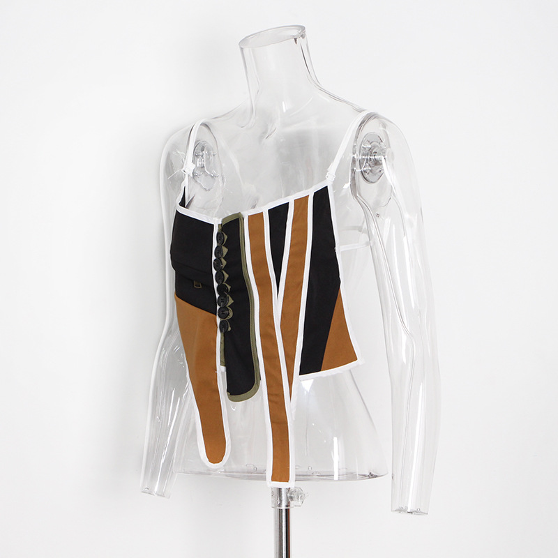 Personalized Street Design Clashing Color Patchwork Jacket