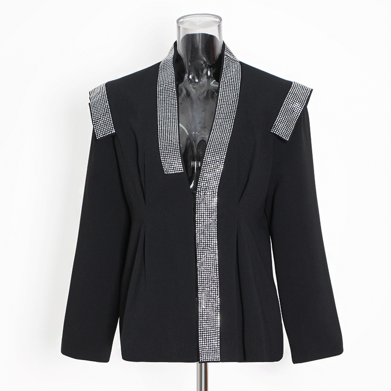 Simple Stamping Drill Pad Shoulder Long Sleeve Jacket