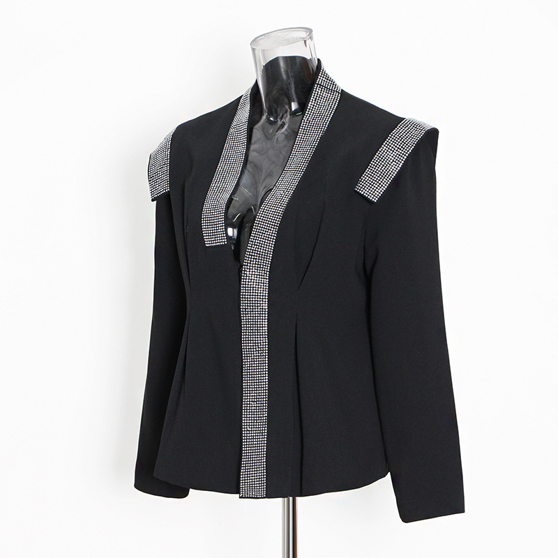 Simple Stamping Drill Pad Shoulder Long Sleeve Jacket