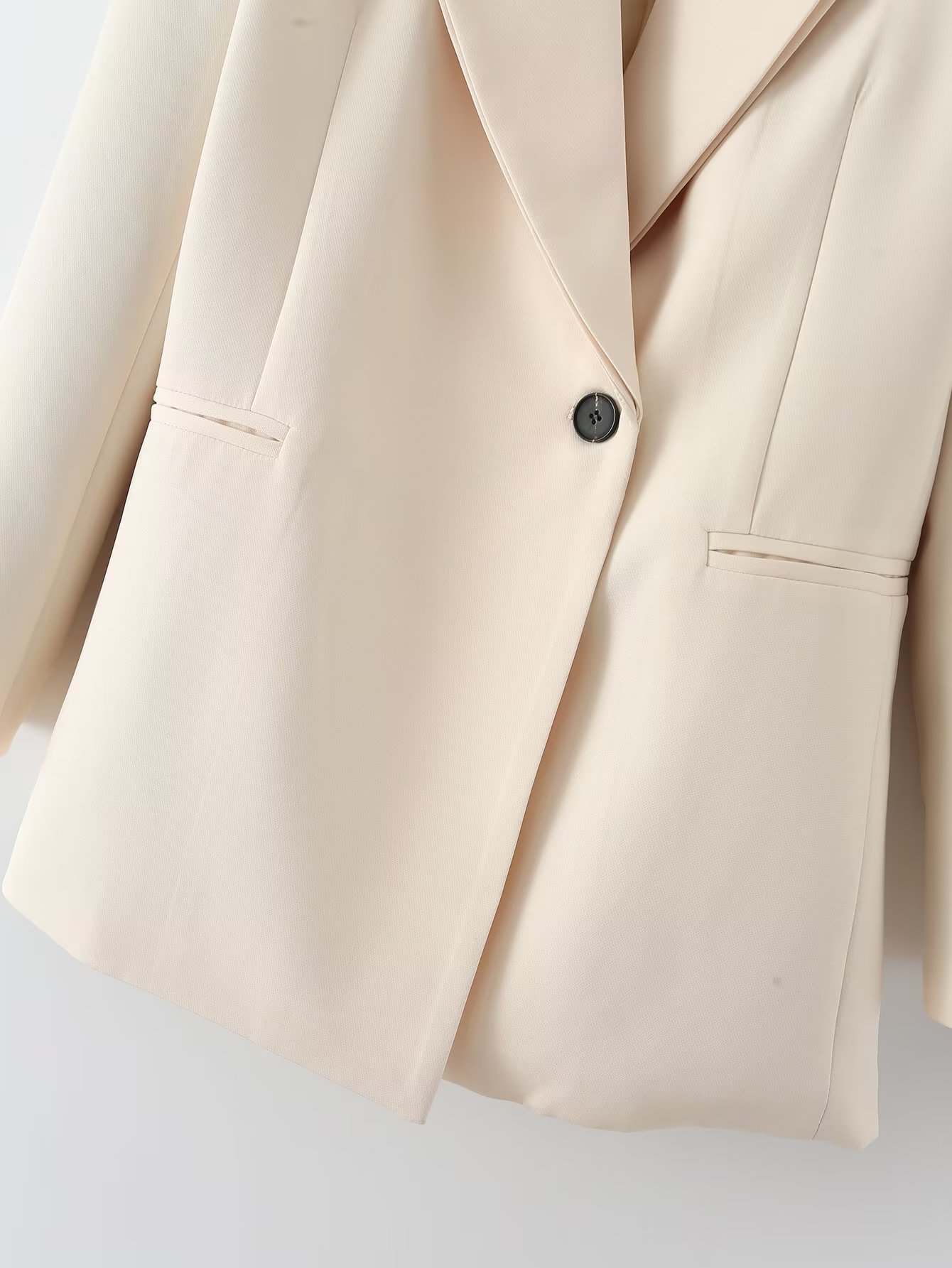 Solid Color Single Button Double Layer Collar Slim Jacket