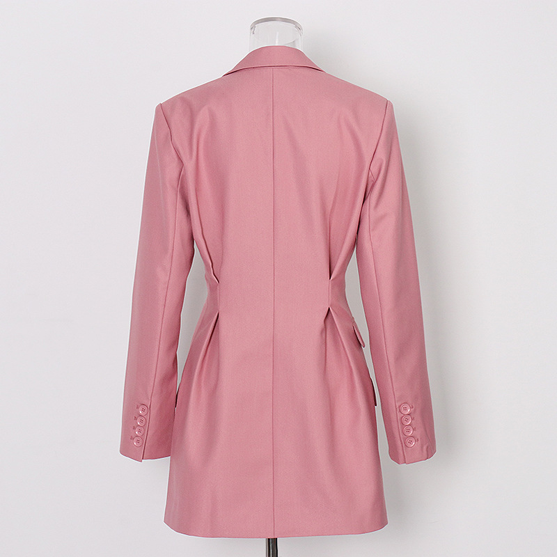 Solid Color Deep V-Neck Waist Wrapped Hip Jacket