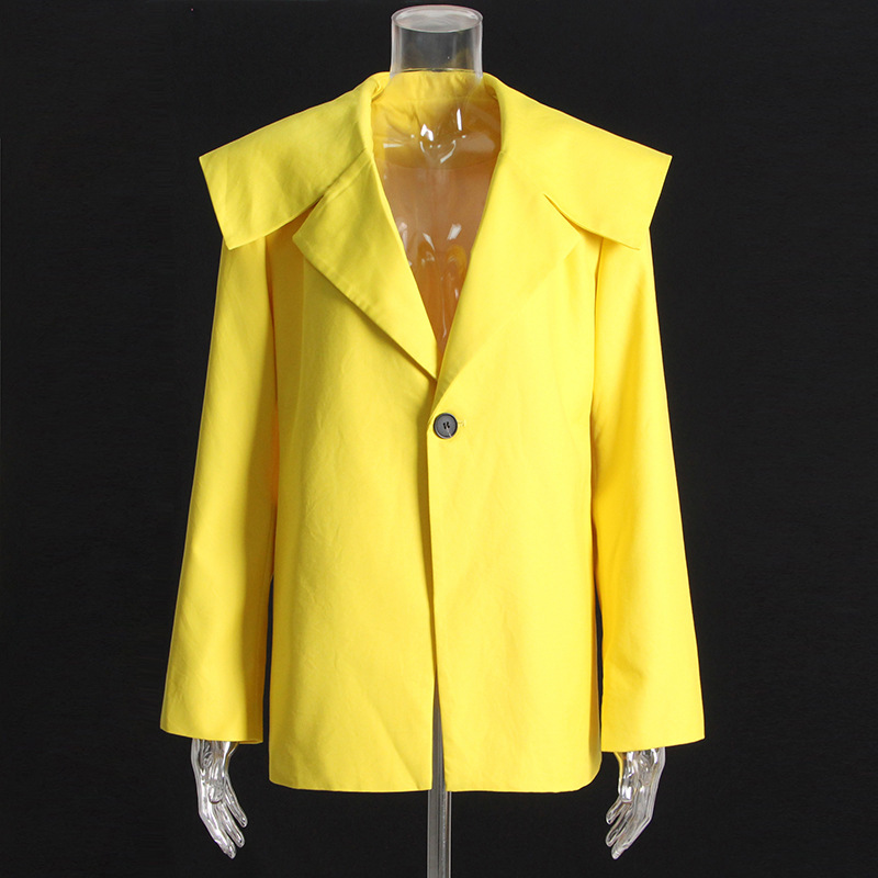 V-Neck One Button Long Sleeve Loose Casual Suit