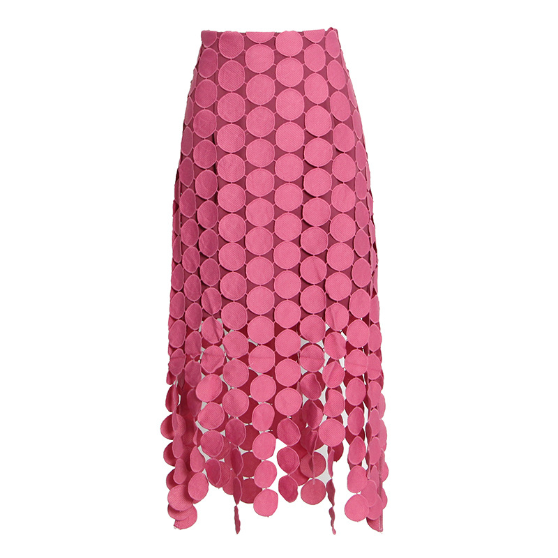 Half-Body Skirt High Waist Tassel Irregular
