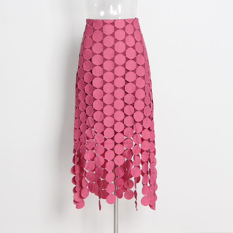 Half-Body Skirt High Waist Tassel Irregular