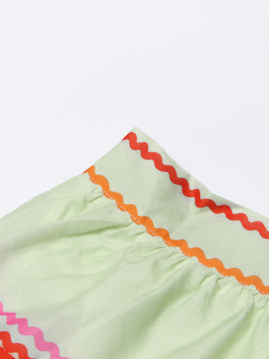 High-Waisted Splicing Colorful Loose Mid-Length Skirt