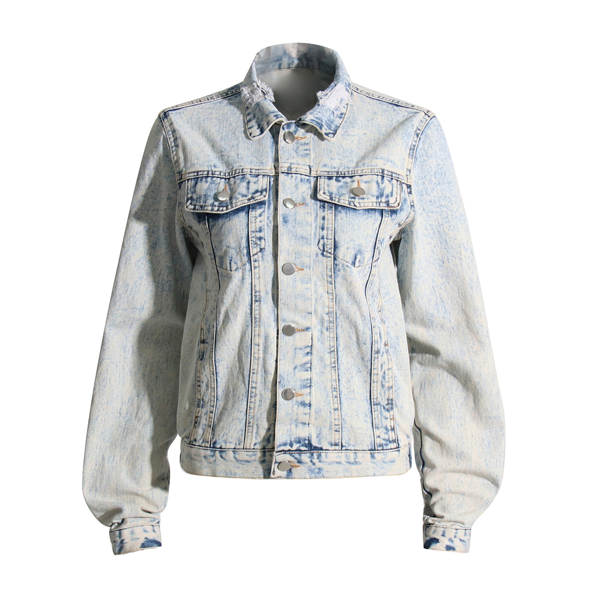 Korean Version Of The Personality Retro Hole Denim Jacket