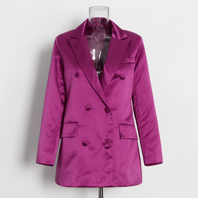 Double-Breasted Suit + Camisole + Half-Body Skirt
