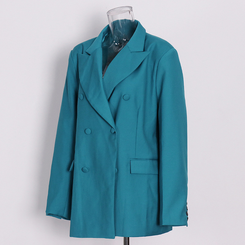 Double-Breasted Blazer + High Waist Wide Leg Pants