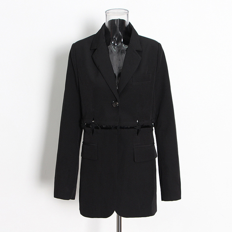 Knitted Openwork Suit + High-Waisted Straight-Leg Pants