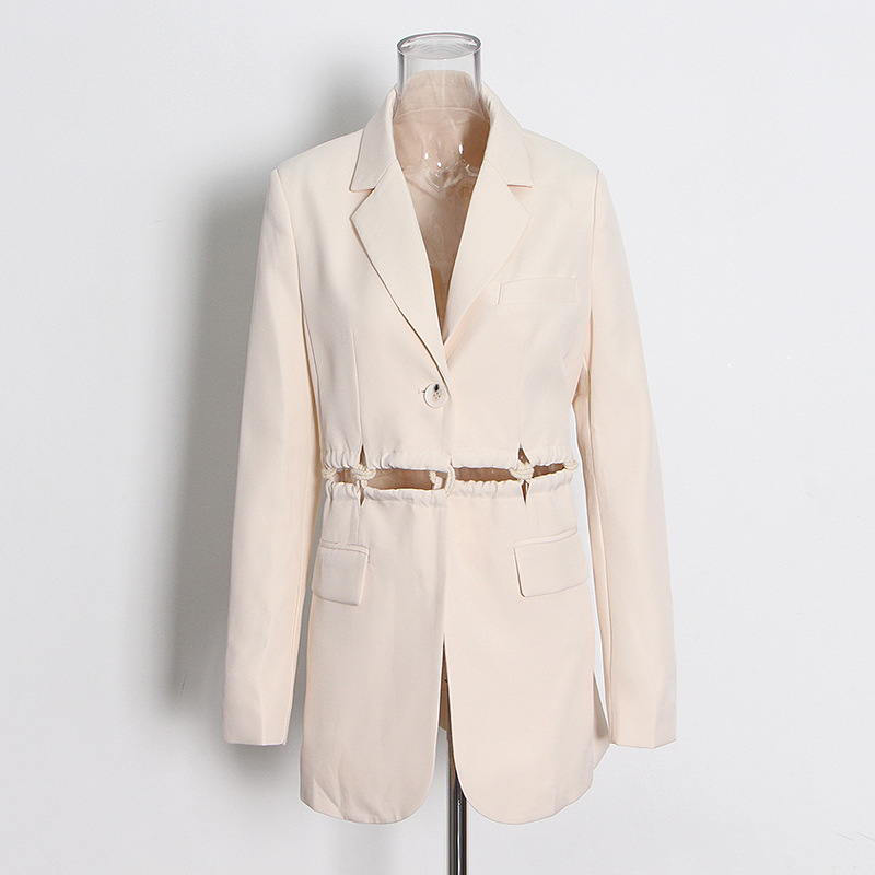 Knitted Openwork Suit + High-Waisted Straight-Leg Pants