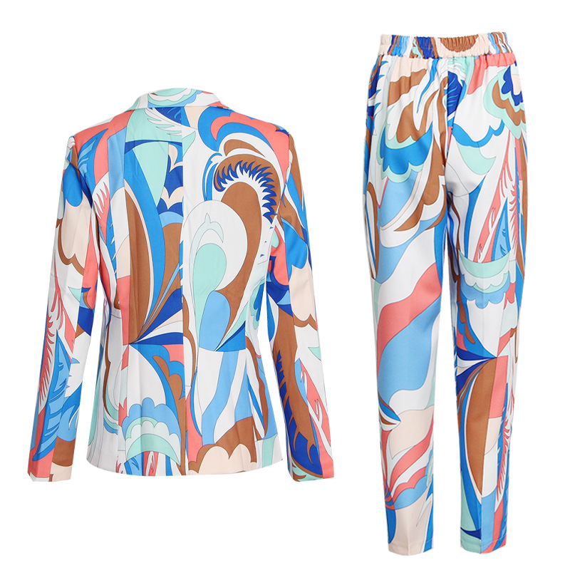 One-Button Blazer + High-Waisted Straight-Leg Pants