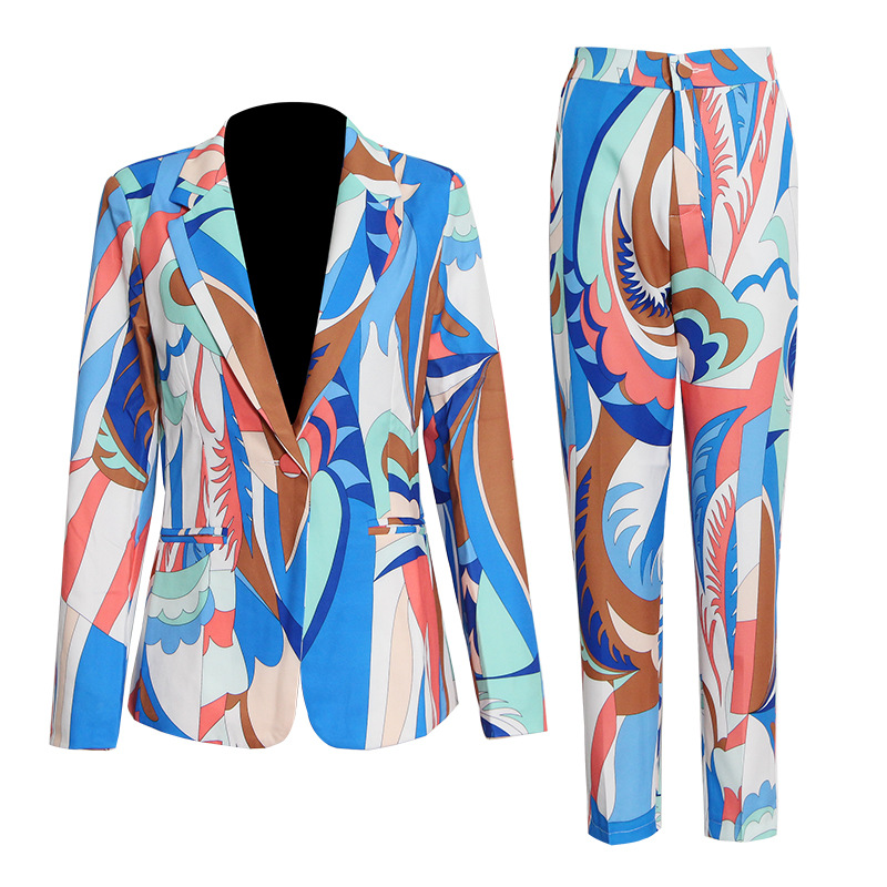 One-Button Blazer + High-Waisted Straight-Leg Pants